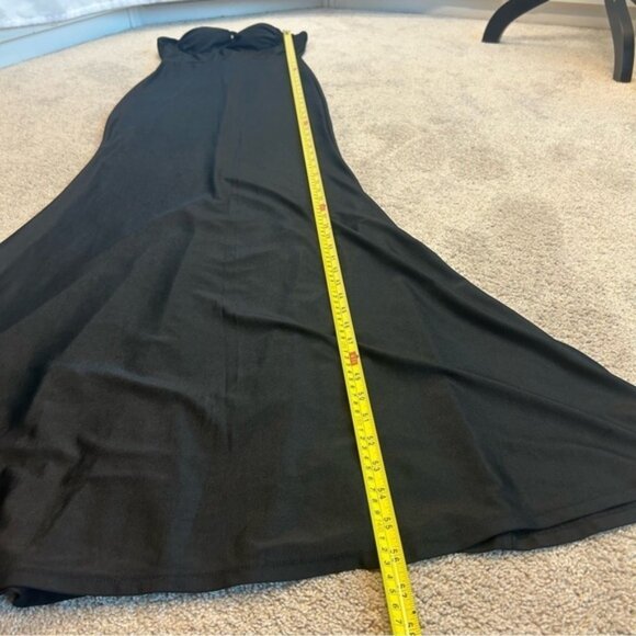 Windsor black sweetheart spaghetti strap cutout front twist mermaid dress Sz M - Picture 11 of 15